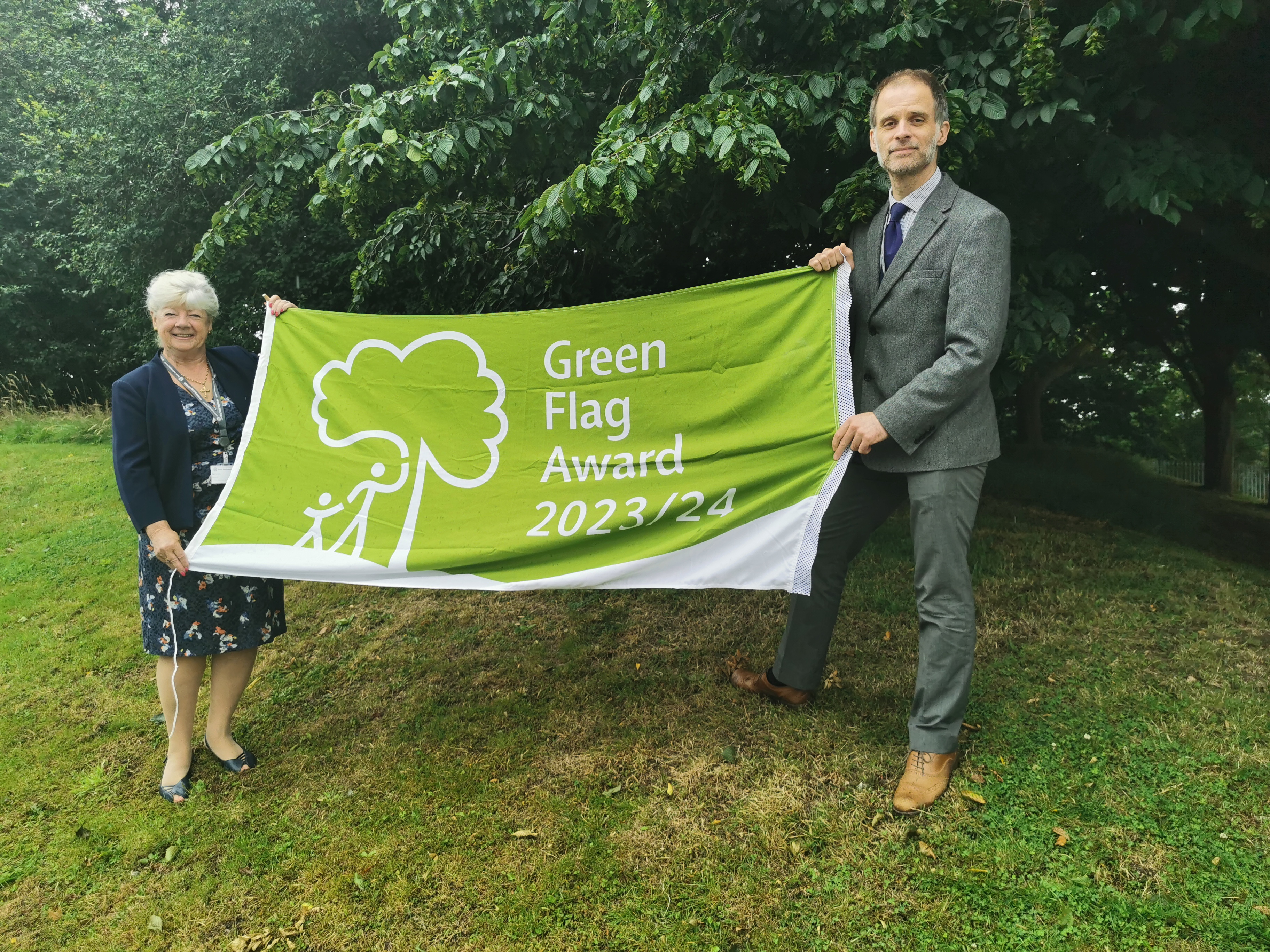 L-R: Cllr Kath Perry MBE, cabinet member for community services, with Ryan Taylor, Street Scene performance and envirocrime manager