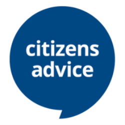 Image shows Citizens advice logo featuring blue circle with white text inside. 