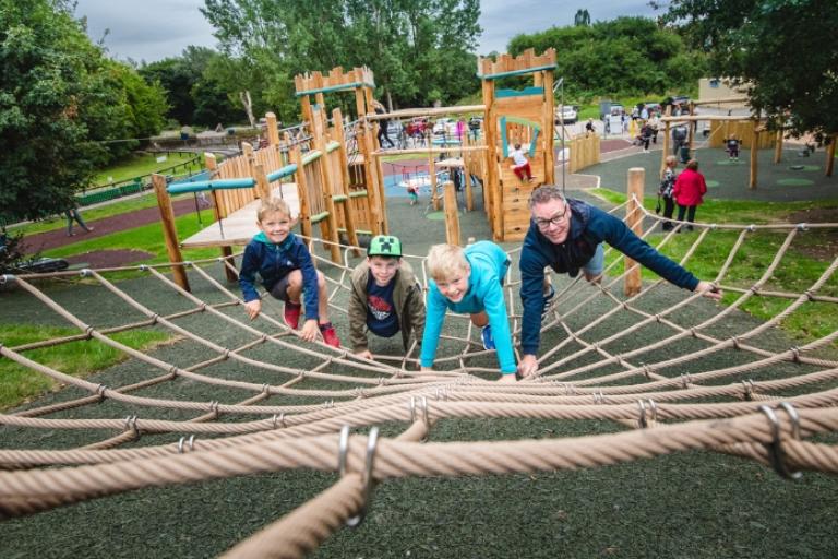 children playing in play area