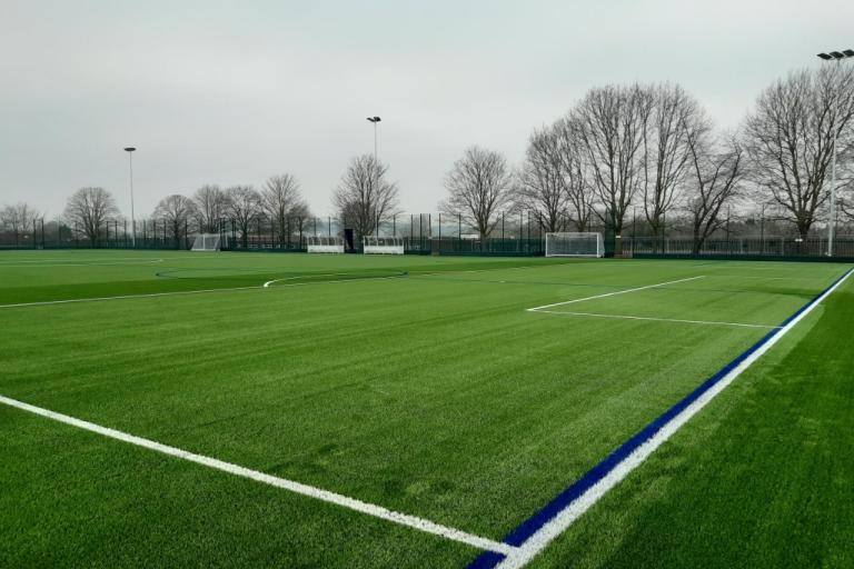 Image shows corner view of Wombourne Leisure centres 3G pitch. 