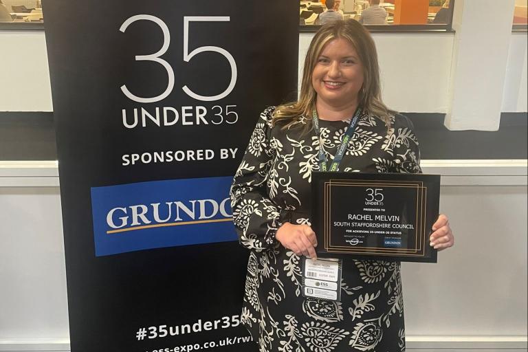 Rachel Melvin receives her '35 under 35' award