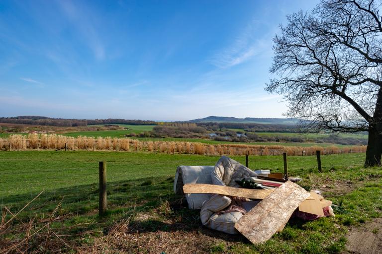 Fly-tipping in the countryside