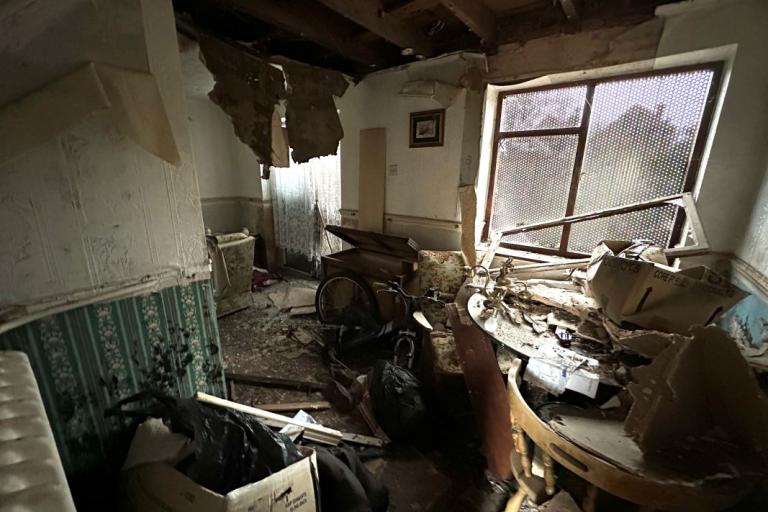 A photograph taken inside the vacant property