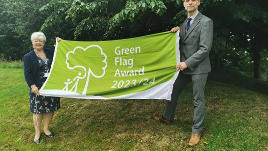 L-R: Cllr Kath Perry MBE, cabinet member for community services, with Ryan Taylor, Street Scene performance and envirocrime manager