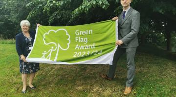 L-R: Cllr Kath Perry MBE, cabinet member for community services, with Ryan Taylor, Street Scene performance and envirocrime manager