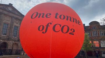 The large orange carbon bubble at a previous event in Stafford