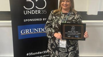 Rachel Melvin receives her '35 under 35' award