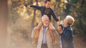 Grandparents and grandchild enjoy the great outdoors