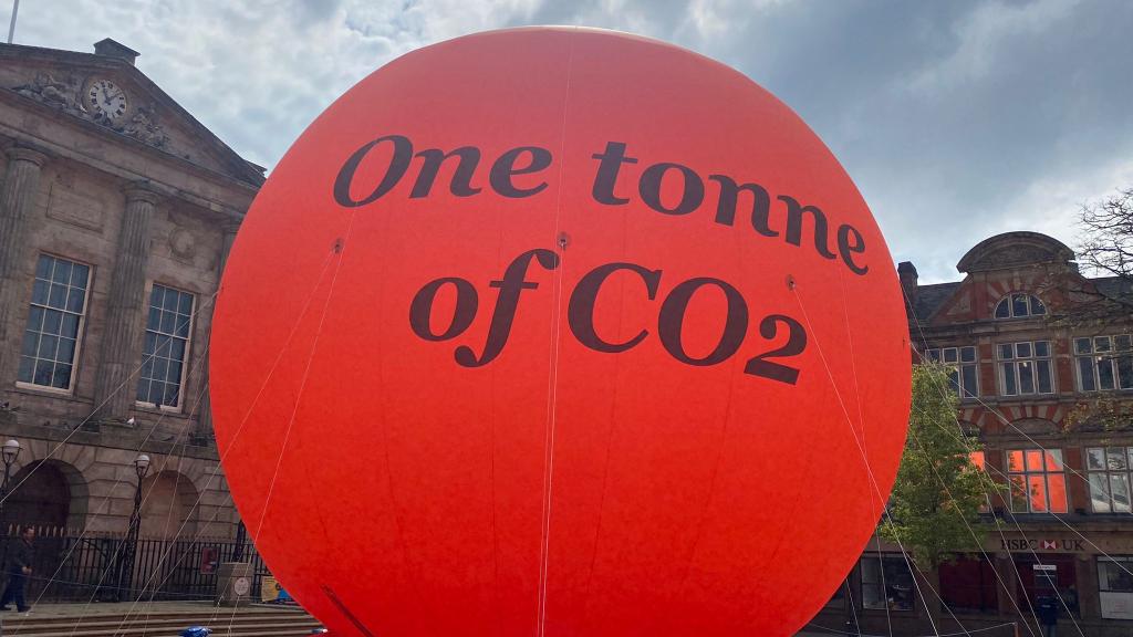 The large orange carbon bubble at a previous event in Stafford