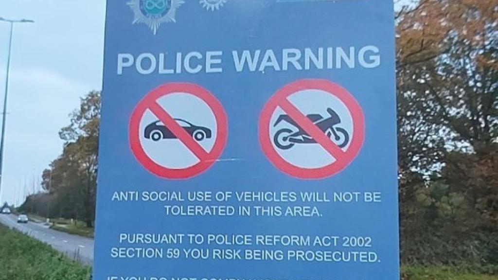 Signs warning against the anti-social use of vehicles have been installed along the A449 Stafford Road in South Staffordshire