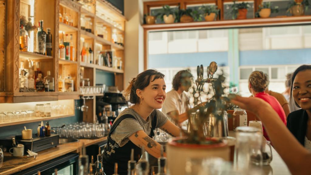 Person serving in a bar