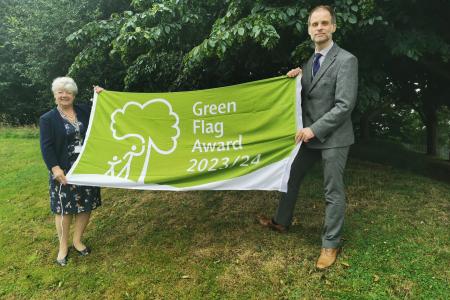 L-R: Cllr Kath Perry MBE, cabinet member for community services, with Ryan Taylor, Street Scene performance and envirocrime manager
