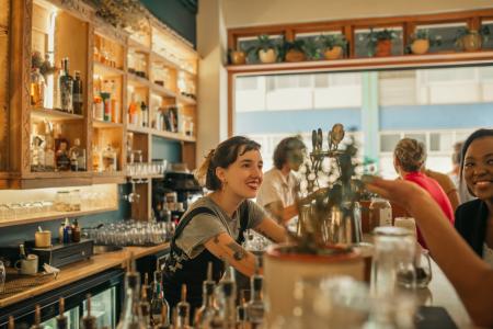 Person serving in a bar